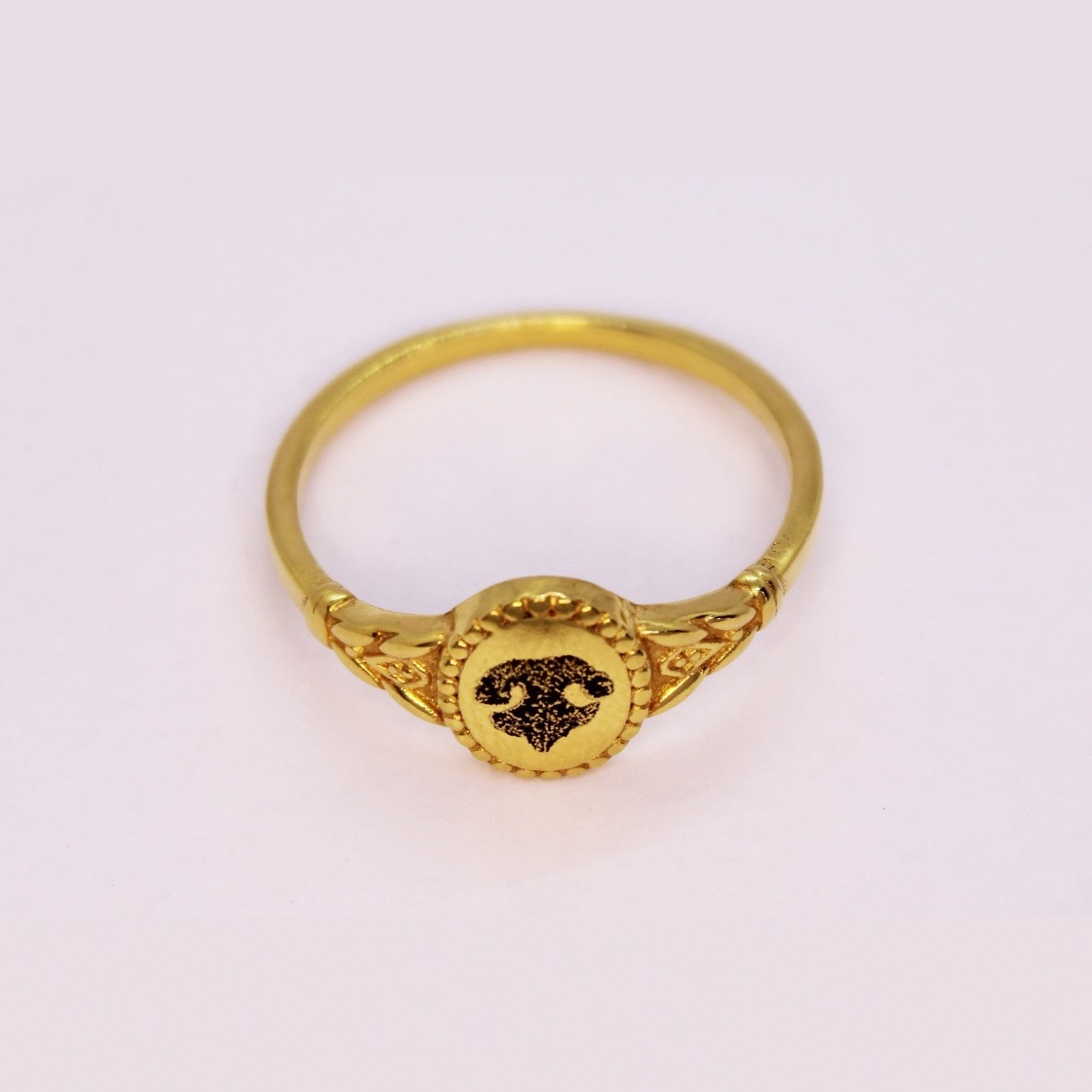 gold pet memorial ring, personalized dog nose print engraved signet ring