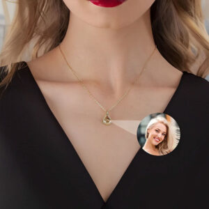 Hologram pendant necklace with water drop hidden photo, personalized picture inside